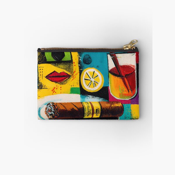 Item preview, Savor Smoke and Zest - A Vibrant Surreal Celebration of Cocktail, Cigar, Red Lips and Dynamic Color designed and sold by OlfactoART Studio.