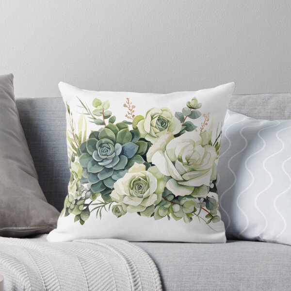 Item preview, Succulents and roses in watercolor designed and sold by CHERRY--SHOP.