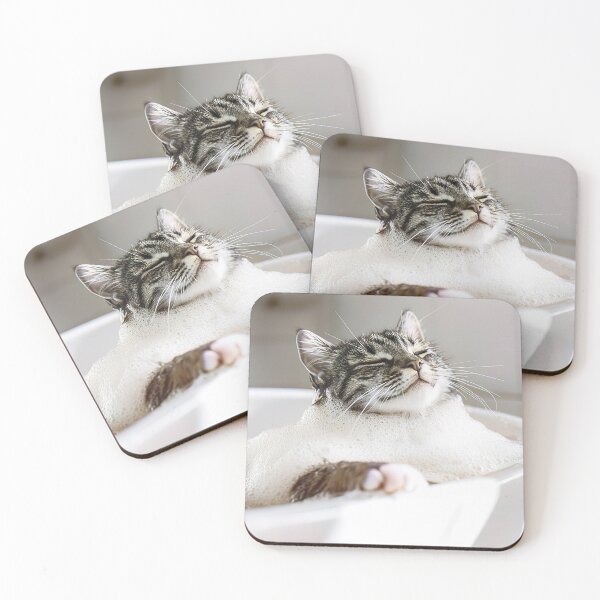 Item preview, Cat Taking a Bath, Cute Bathroom Decor designed and sold by CheekyAnimalz.