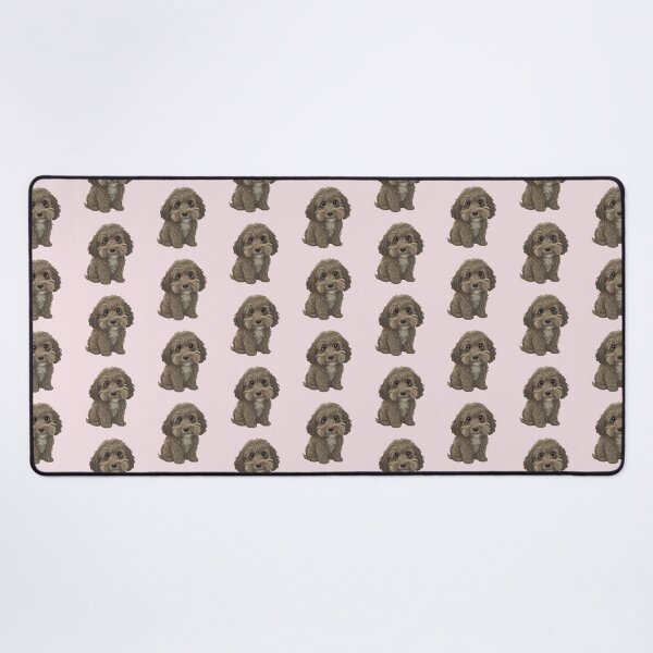 Item preview, Brown Cockapoo - Pink Background designed and sold by Charlotte Paints.