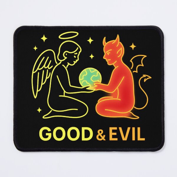 Item preview, Good & Evil – Neon Angel vs Demon designed and sold by PastimeMastery.