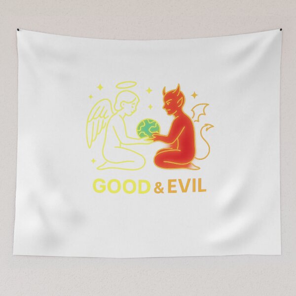 Item preview, Good & Evil – Neon Angel vs Demon designed and sold by PastimeMastery.