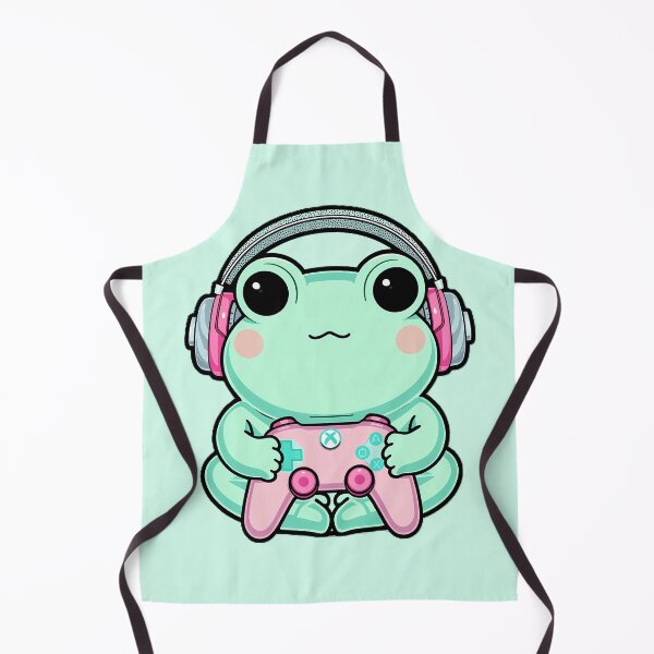 Item preview, Cute Chubby Frog Gamer | Kawaii Neon Pastel Illustration designed and sold by PawxelArt.