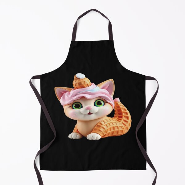 Item preview, Frozen Kitten in Waffle Cone – Kawaii Fantasy Illustration designed and sold by Ralek.