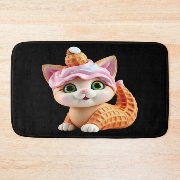 Item preview, Frozen Kitten in Waffle Cone – Kawaii Fantasy Illustration designed and sold by Ralek.