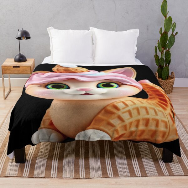 Item preview, Frozen Kitten in Waffle Cone – Kawaii Fantasy Illustration designed and sold by Ralek.