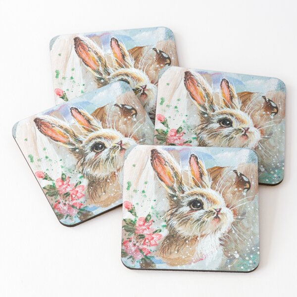 Item preview, Cute bunny with flowers designed and sold by danh1z.