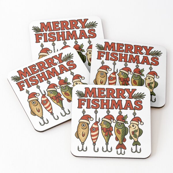 Item preview, Merry Fishmas Funny Christmas Fishing Gift Design designed and sold by Sonchai Paladsai.
