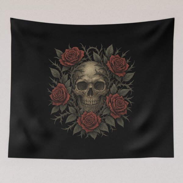 Item preview, Gothic Skull & Roses – Dark Romantic Design designed and sold by Neon Nightmare.