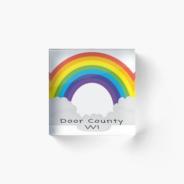 Door County Rainbow Acrylic Block