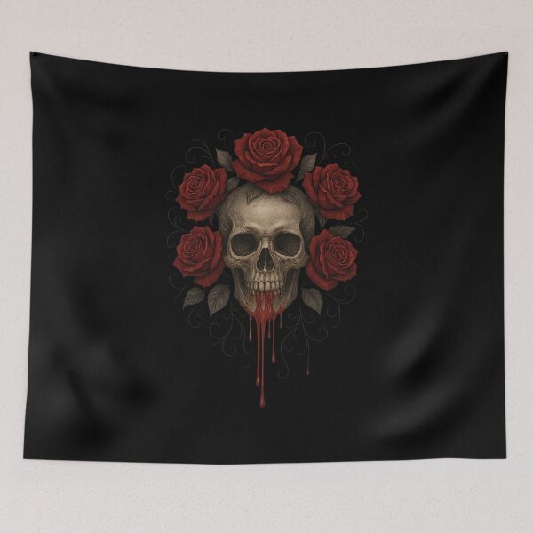 Item preview, Gothic Skull & Roses – Dark Romantic Design designed and sold by Neon Nightmare.