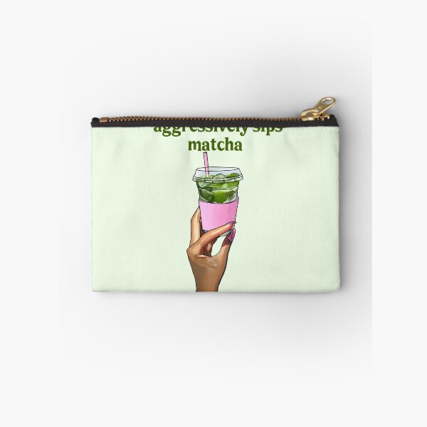Item preview, Aggressively Sips Matcha – Funny Matcha Aesthetic Sticker designed and sold by AlyaCreates.