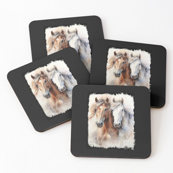 Item preview, Two wild horses horses heads portrait nature dynamics wildness designed and sold by G-M-Designs.
