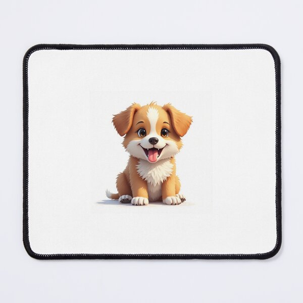 Item preview, Cute Fluffy Puppy Cartoon with Big Shiny Eyes designed and sold by Art & Heart.