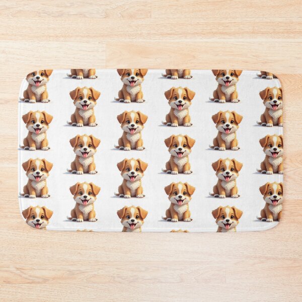 Item preview, Cute Fluffy Puppy Cartoon with Big Shiny Eyes designed and sold by Art & Heart.