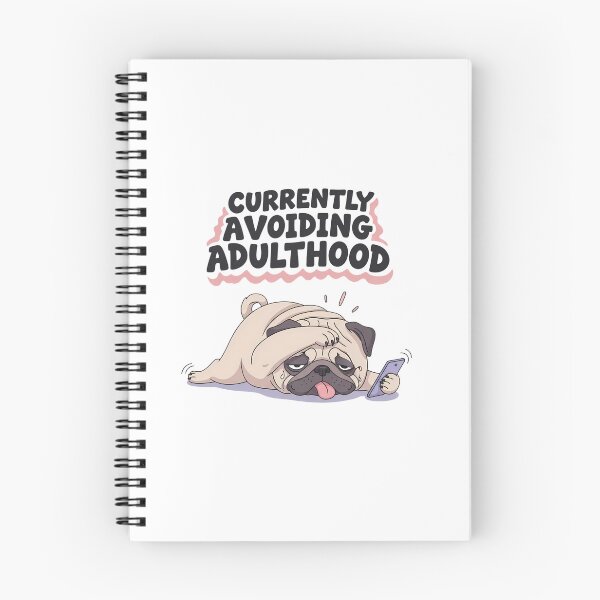 Item preview, Currently Avoiding Adulthood – Funny Lazy Pug Design designed and sold by Rank Sol.