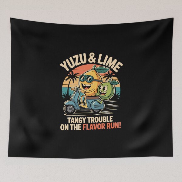 Item preview, Yuzu & Lime Retro Scooter Flavour Run Tangy Trouble designed and sold by 89BLACK.