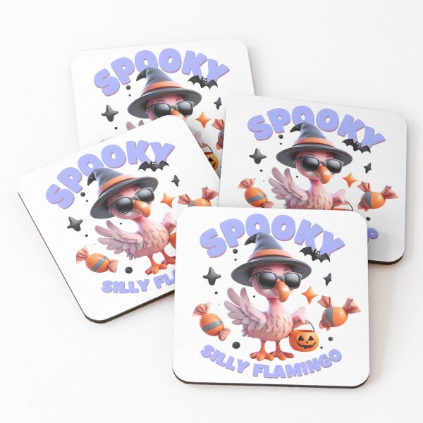 Item preview, Spooky Flamingo with Hat and Pumpkin Lantern designed and sold by GoxyVision.