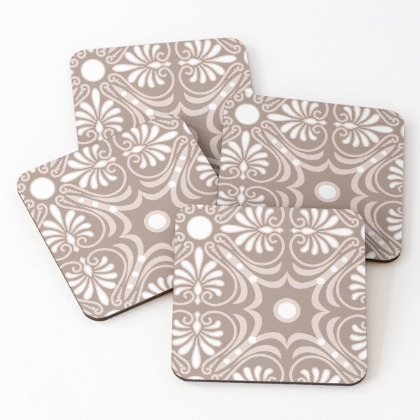 Item preview, Greek Patch-Monochrome Muted Tan And Dull Mocha designed and sold by Fabricatemyart.
