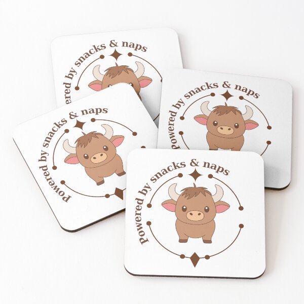 Item preview, Taurus Zodiac – Powered by Snacks & Naps ,Cute Astrology Bull Desi designed and sold by Mindsafe8.