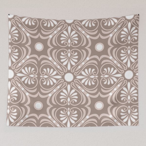 Item preview, Greek Patch-Monochrome Muted Tan And Dull Mocha designed and sold by Fabricatemyart.