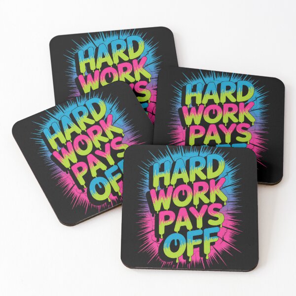 Item preview, Hard Work Pays Off – Neon Graffiti Motivation designed and sold by Enea Kelo.