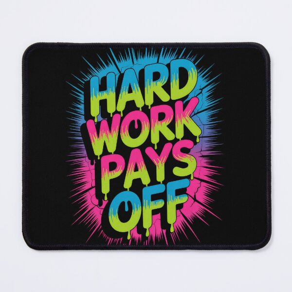 Item preview, Hard Work Pays Off – Neon Graffiti Motivation designed and sold by Enea Kelo.