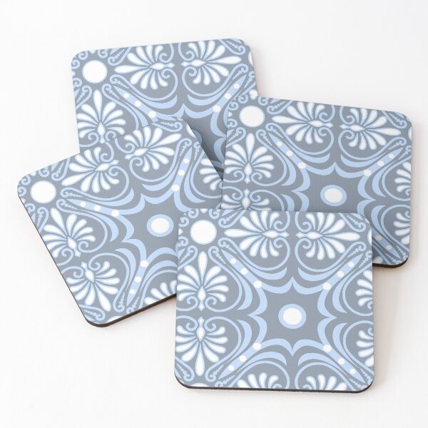 Item preview, Greek Patch-Monochrome Oh Boy Blue And Dull Blue Tonal designed and sold by Fabricatemyart.