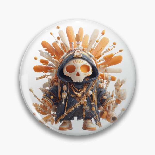 Item preview, Mictecacihuatl Chibi – Goddess of Death Halloween Edition | Dark Aztec Day of the Dead Art designed and sold by GoldenChiArt.
