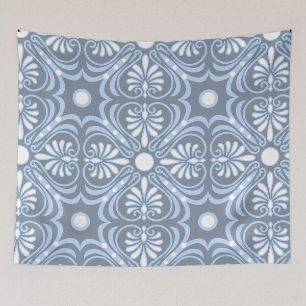 Item preview, Greek Patch-Monochrome Oh Boy Blue And Dull Blue Tonal designed and sold by Fabricatemyart.