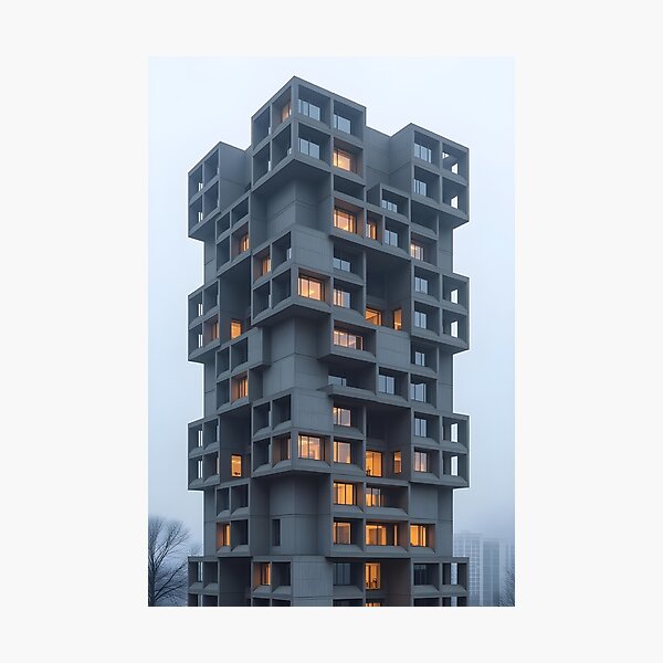 Item preview, Stacked Cubes in the Mist designed and sold by Brutal days.ai.