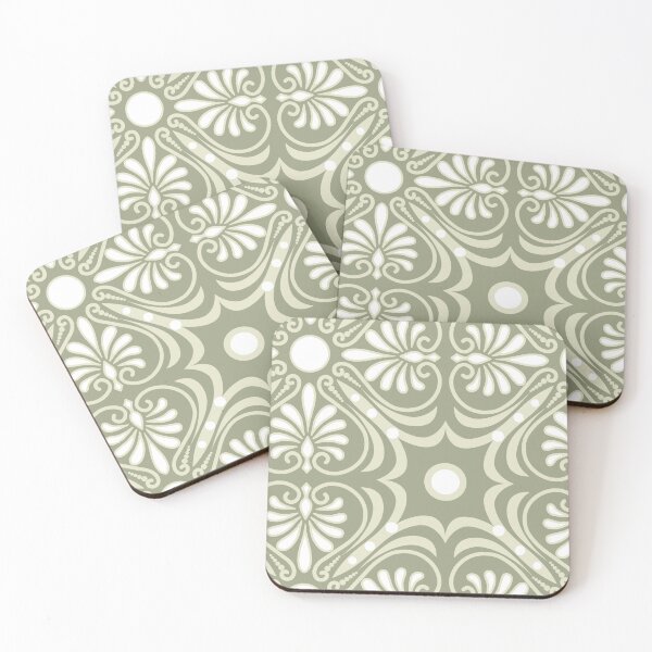 Item preview, Greek Patch-Monochrome Sage Green And Dull Muted Olive Green designed and sold by Fabricatemyart.