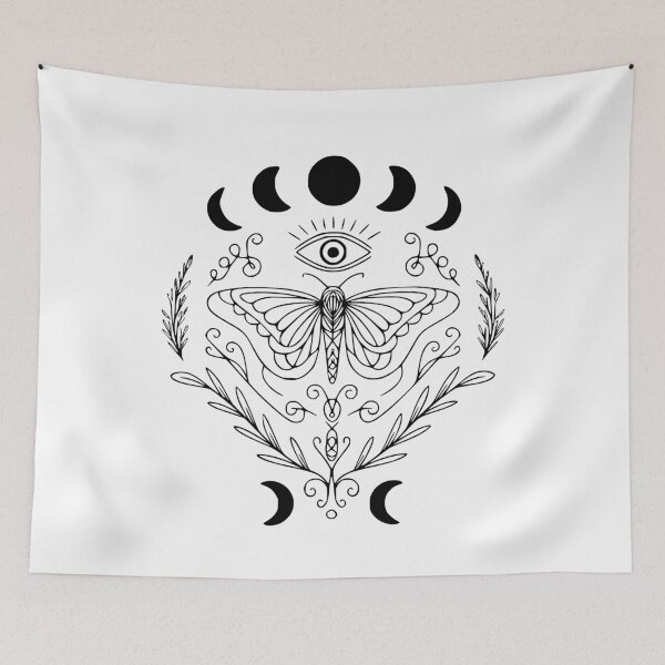 Item preview, Gothic Butterfly Moon Phases Graphic Black designed and sold by 3rd Eye Perceptions.