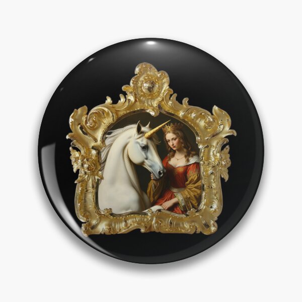 Item preview, Princess and Unicorn in Gold Gilt Frame designed and sold by Tau Tia L Douglass.