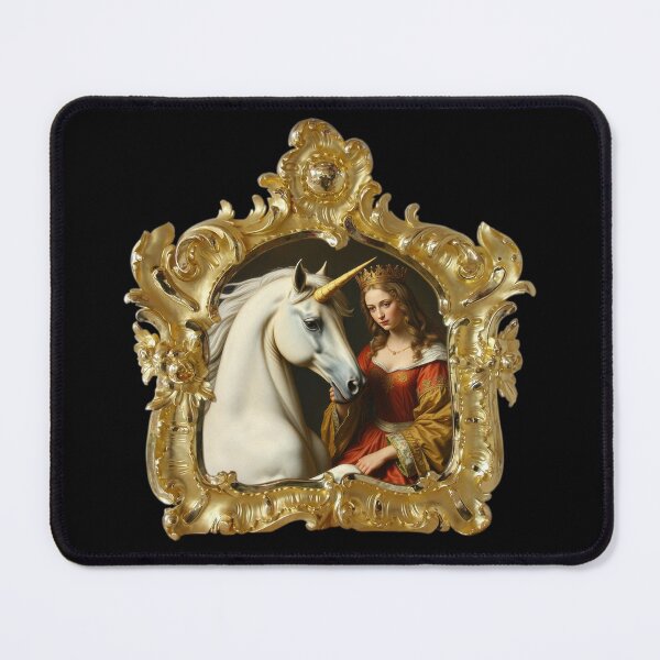 Item preview, Princess and Unicorn in Gold Gilt Frame designed and sold by Tau Tia L Douglass.