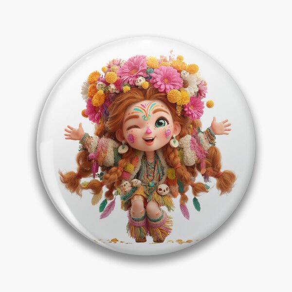 Item preview, Mictecacihuatl Chibi – Goddess of Death Halloween Edition | Colorful Day of the Dead Art designed and sold by GoldenChiArt.