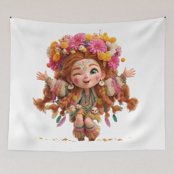 Item preview, Mictecacihuatl Chibi – Goddess of Death Halloween Edition | Colorful Day of the Dead Art designed and sold by GoldenChiArt.