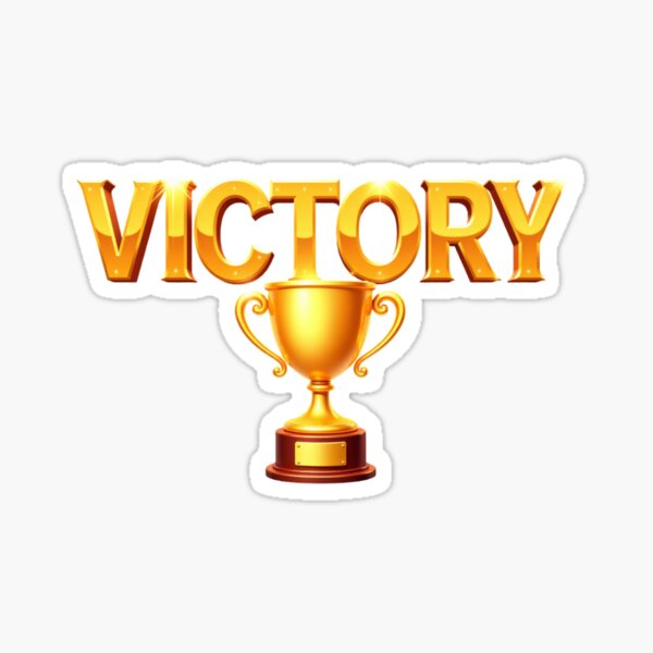 Item preview, VICTORY – Golden Trophy Gamer Celebration Typography Art designed and sold by Glitzich.