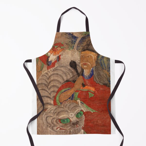 Item preview, Sage with Tiger – Vintage Asian Art with korean tiger and men designed and sold by EmeraldeaArt.