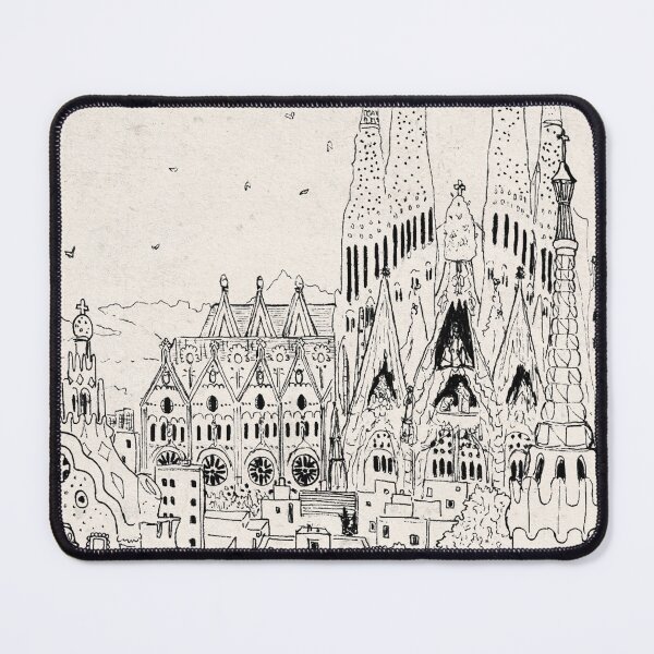 Item preview, Sagrada Familia Barcelona Sketch – Spain Travel Architecture Art designed and sold by Wall-Art-Sketch.