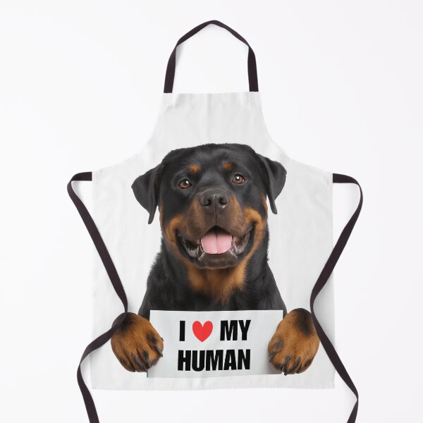 Item preview, Cute Rottweiler with Signboard I love my Human designed and sold by LazyOwlStore.