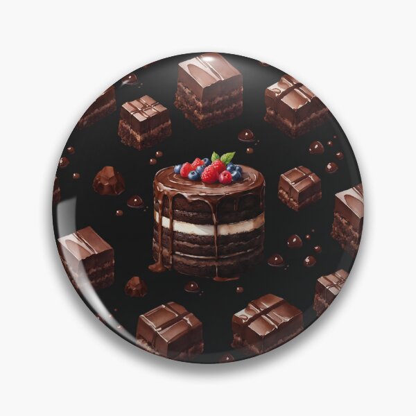 Item preview, Chocolate Cake and Chocolate Pieces Pattern designed and sold by UnhingedBird.
