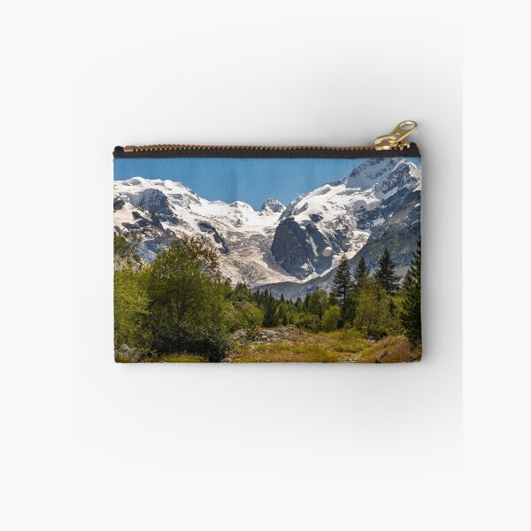 Item preview, Scenic alpine view of Morteratsch glacier and Bernina peaks under blue sky designed and sold by svanaerschot.