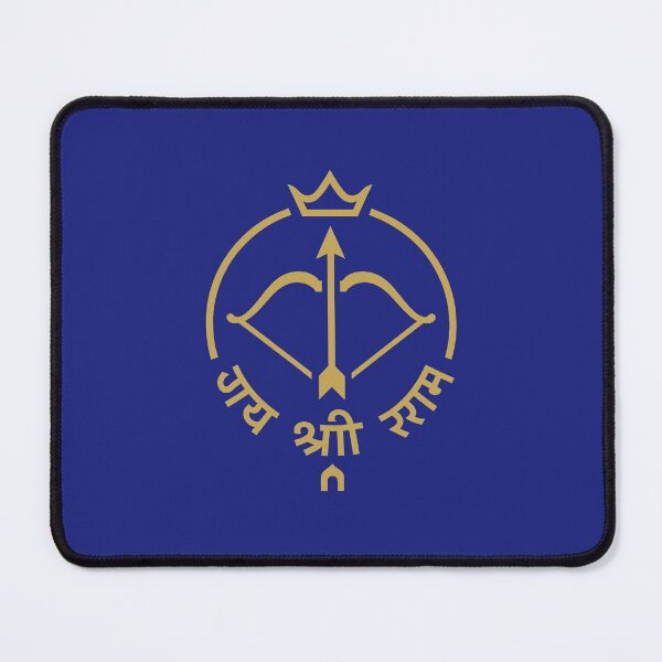 Item preview, Jai Shri Ram — Bow & Arrow Sigil with Crown Halo (Saffron/Royal Blue/Gold) designed and sold by Bratak.