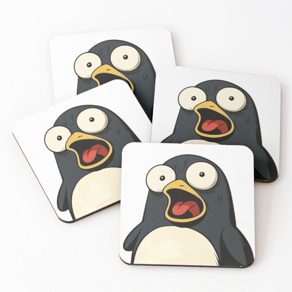 Item preview, A penguin looks scared and shocked designed and sold by kyokyyosei.
