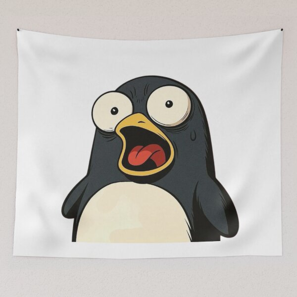 Item preview, A penguin looks scared and shocked designed and sold by kyokyyosei.