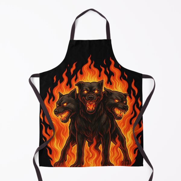 Item preview, Hellfire Cerberus – Flaming Three-Headed Hound designed and sold by DesignedAnyway.