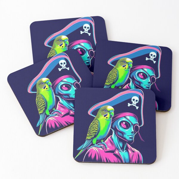 Item preview, pirate alien and parrot designed and sold by Dogandesighn.