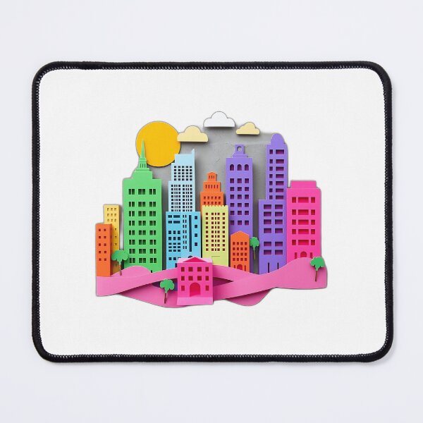 Item preview, Neon Paper Cityscape Cutout Art designed and sold by sharon1210.