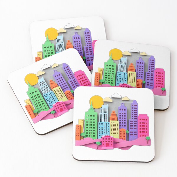 Item preview, Neon Paper Cityscape Cutout Art designed and sold by sharon1210.
